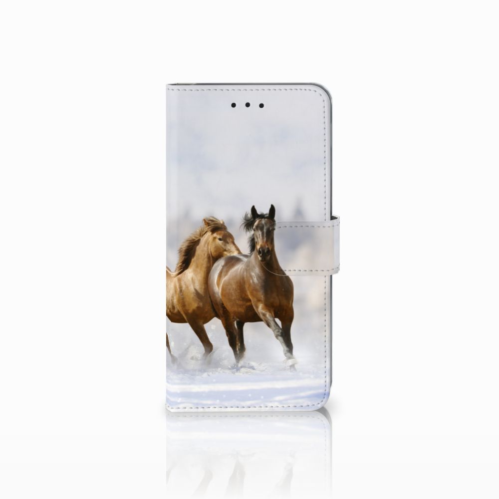 Samsung Galaxy A6 Plus 2018 Telefoonhoesje met Pasjes Paarden