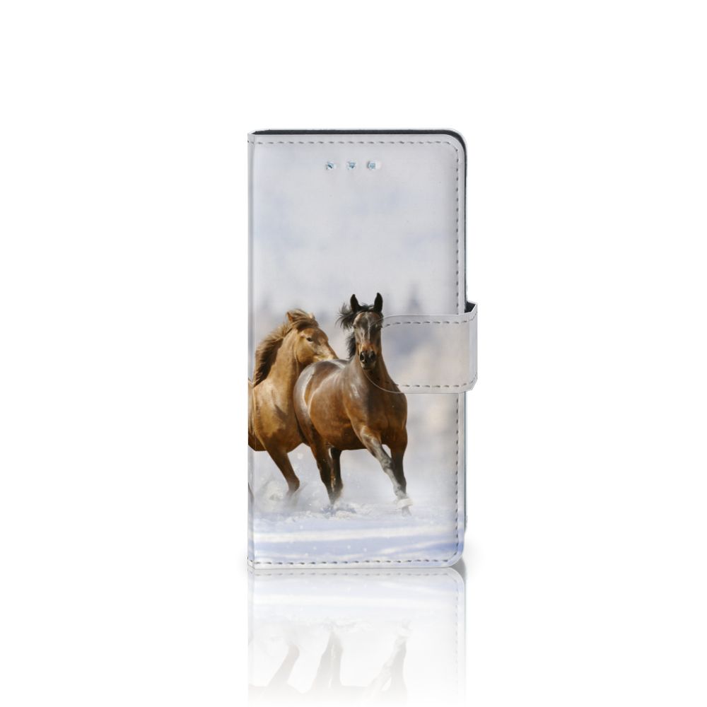 Huawei P9 Lite Telefoonhoesje met Pasjes Paarden