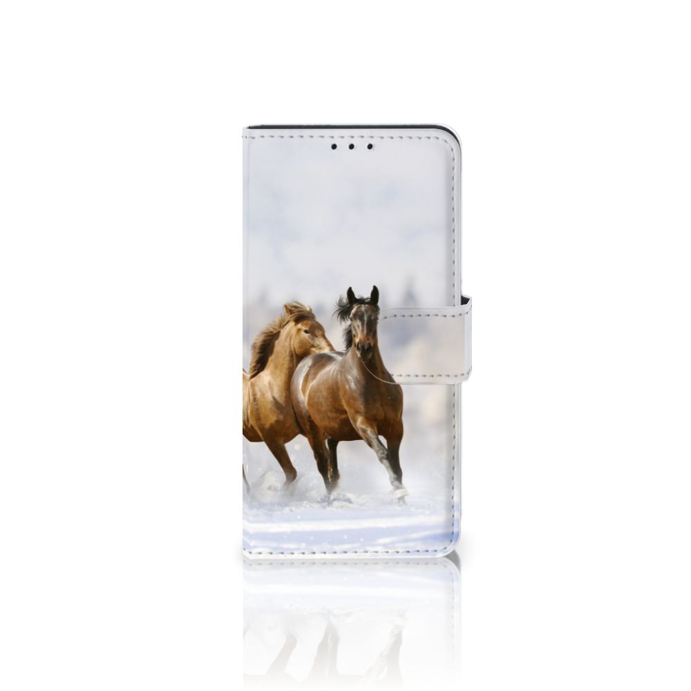 Nokia 1 Plus Telefoonhoesje met Pasjes Paarden