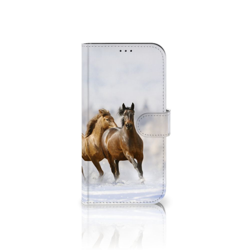 Apple iPhone 12 Pro Max Telefoonhoesje met Pasjes Paarden