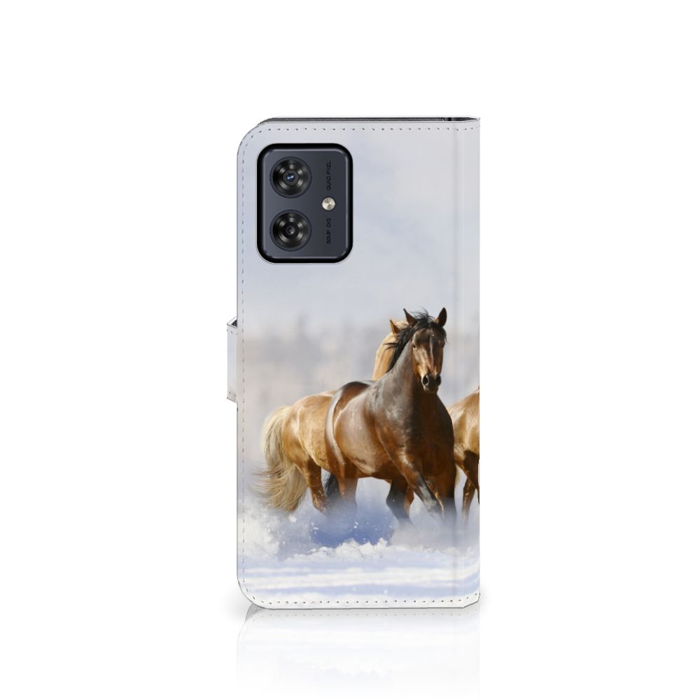 Motorola Moto G54 Telefoonhoesje met Pasjes Paarden