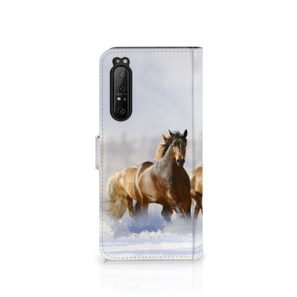 Sony Xperia 1 II Telefoonhoesje met Pasjes Paarden