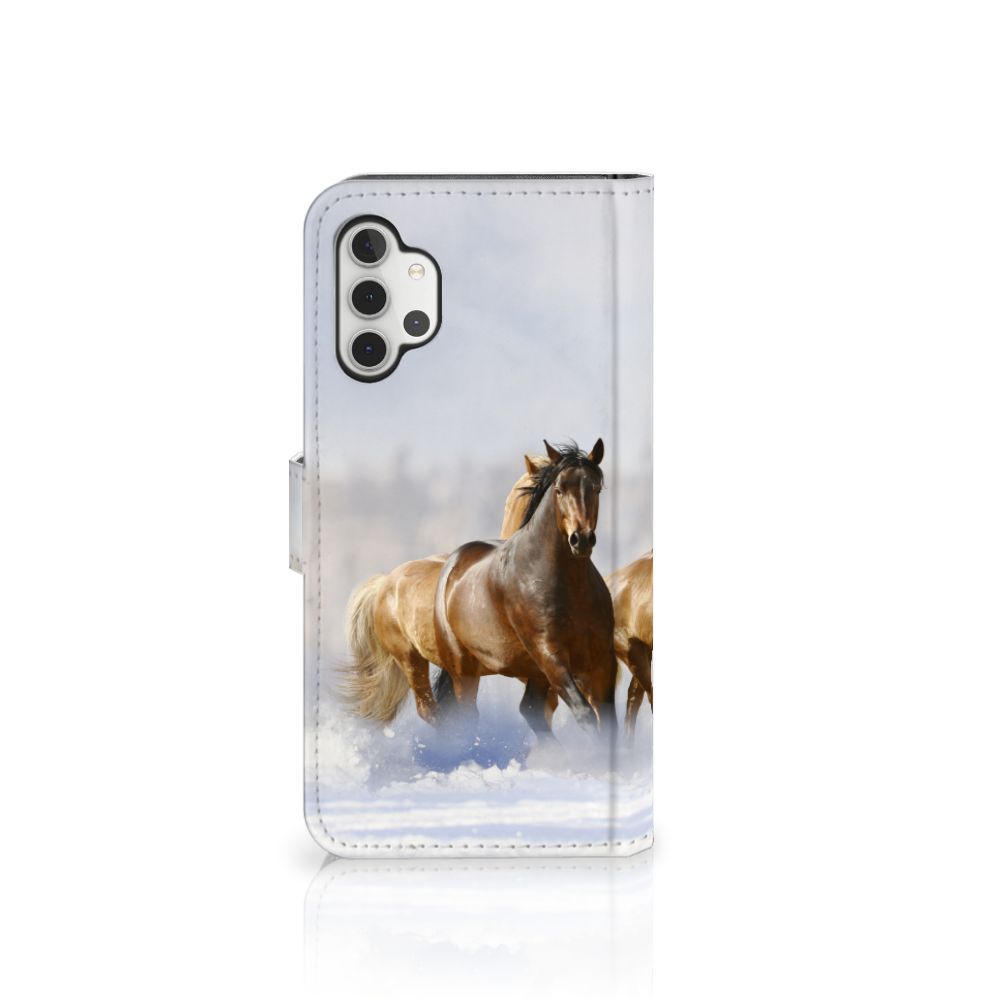 Samsung Galaxy A32 4G Telefoonhoesje met Pasjes Paarden
