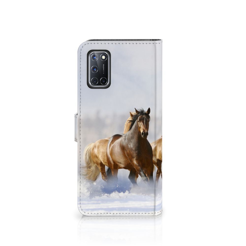 OPPO A72 | OPPO A52 Telefoonhoesje met Pasjes Paarden