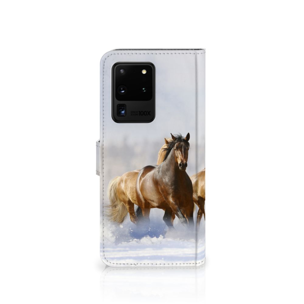 Samsung Galaxy S20 Ultra Telefoonhoesje met Pasjes Paarden