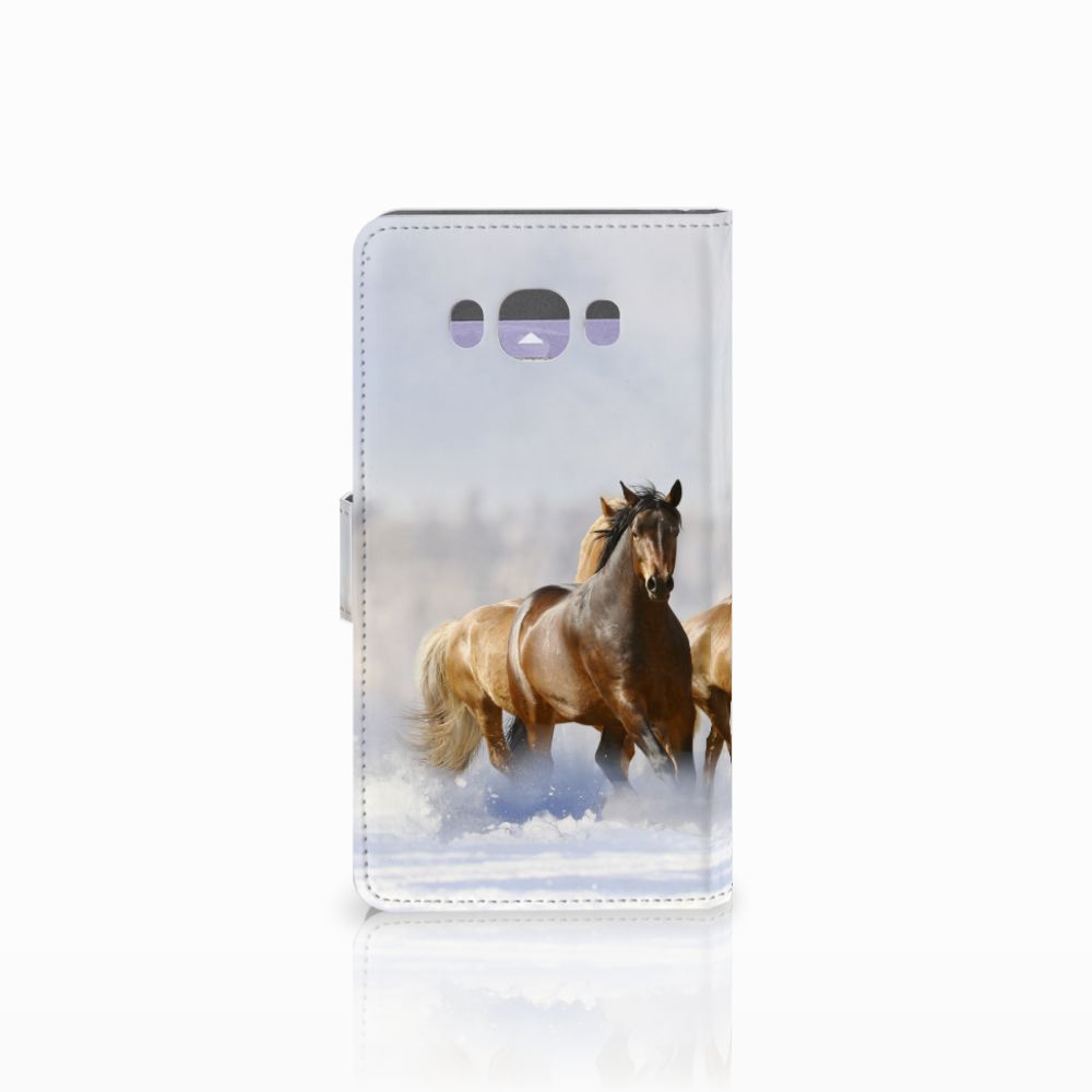 Samsung Galaxy J7 2016 Telefoonhoesje met Pasjes Paarden