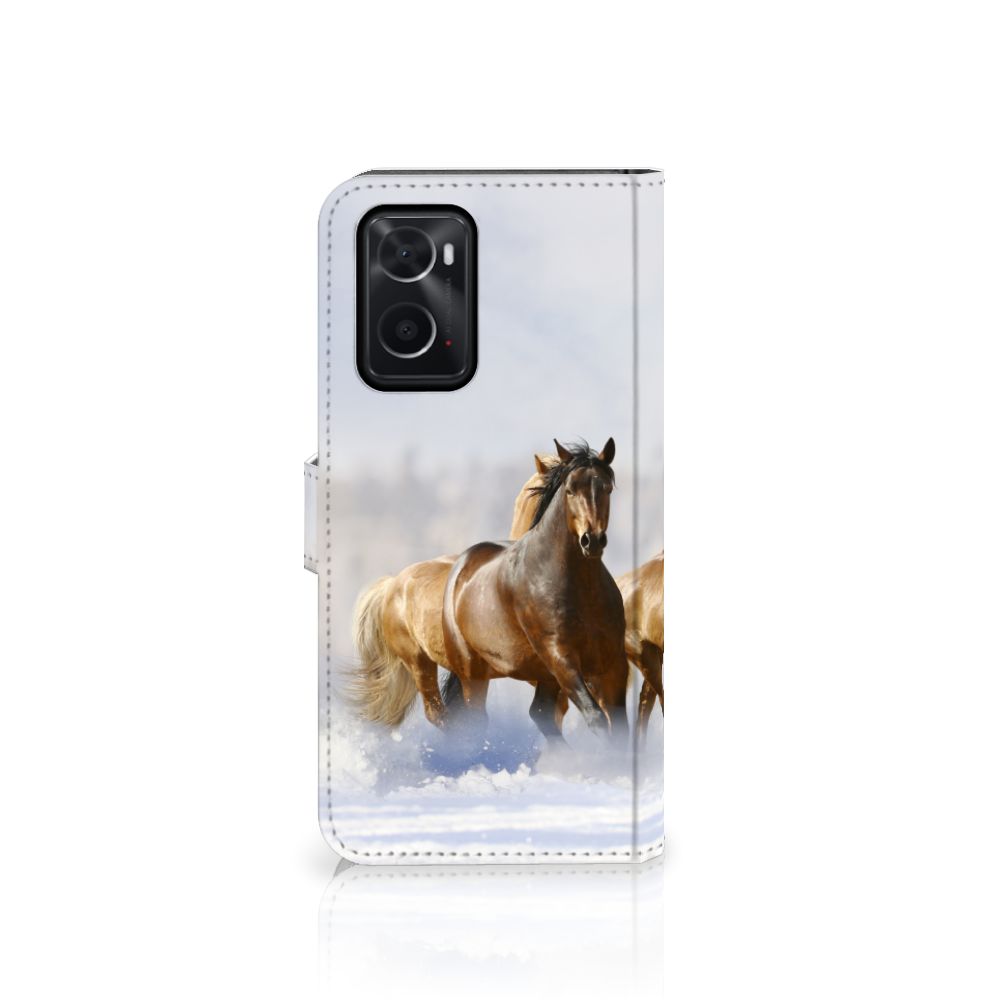 OPPO A76 | A96 Telefoonhoesje met Pasjes Paarden