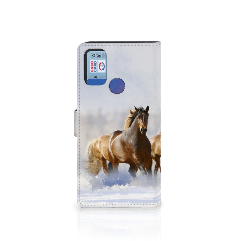 Alcatel 1S (2021) Telefoonhoesje met Pasjes Paarden