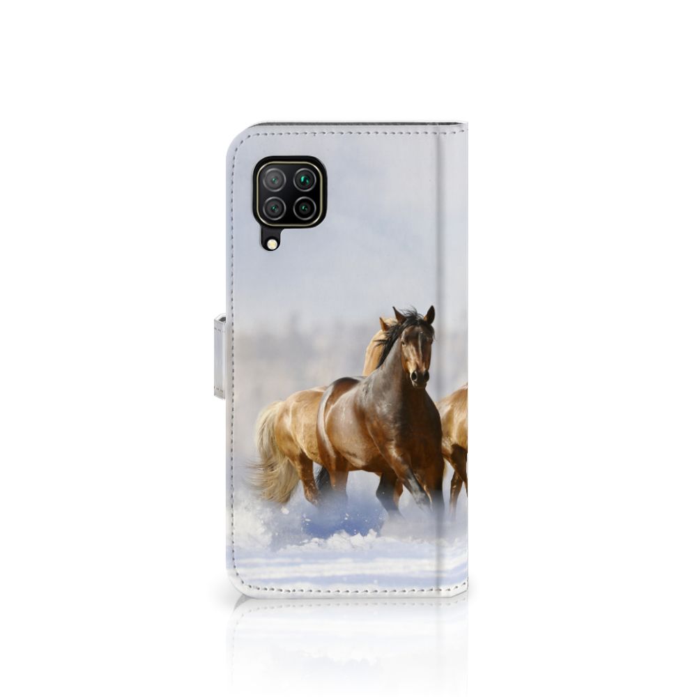 Huawei P40 Lite Telefoonhoesje met Pasjes Paarden