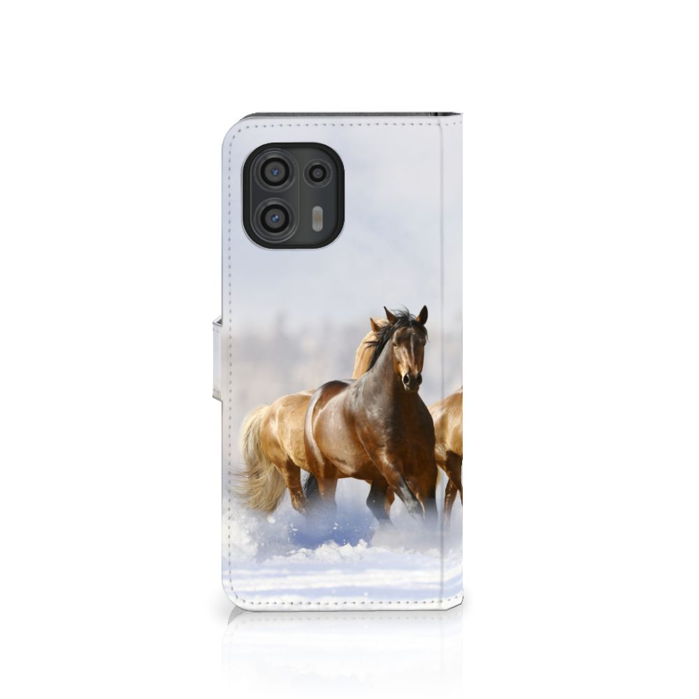 Motorola Edge 20 Lite Telefoonhoesje met Pasjes Paarden