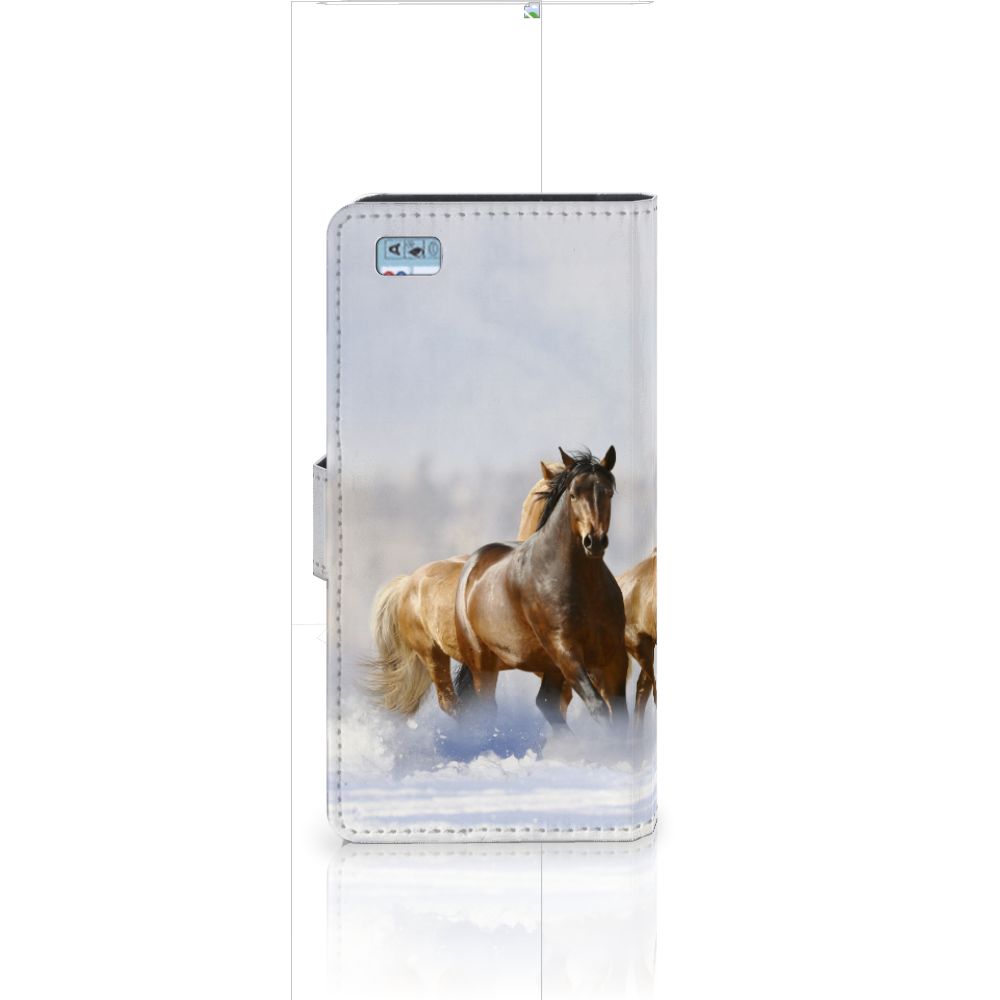 Huawei Ascend P8 Lite Telefoonhoesje met Pasjes Paarden