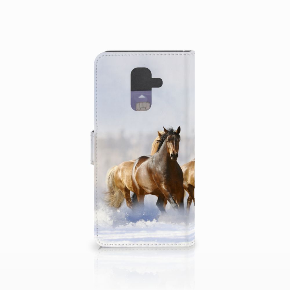 Samsung Galaxy A6 Plus 2018 Telefoonhoesje met Pasjes Paarden