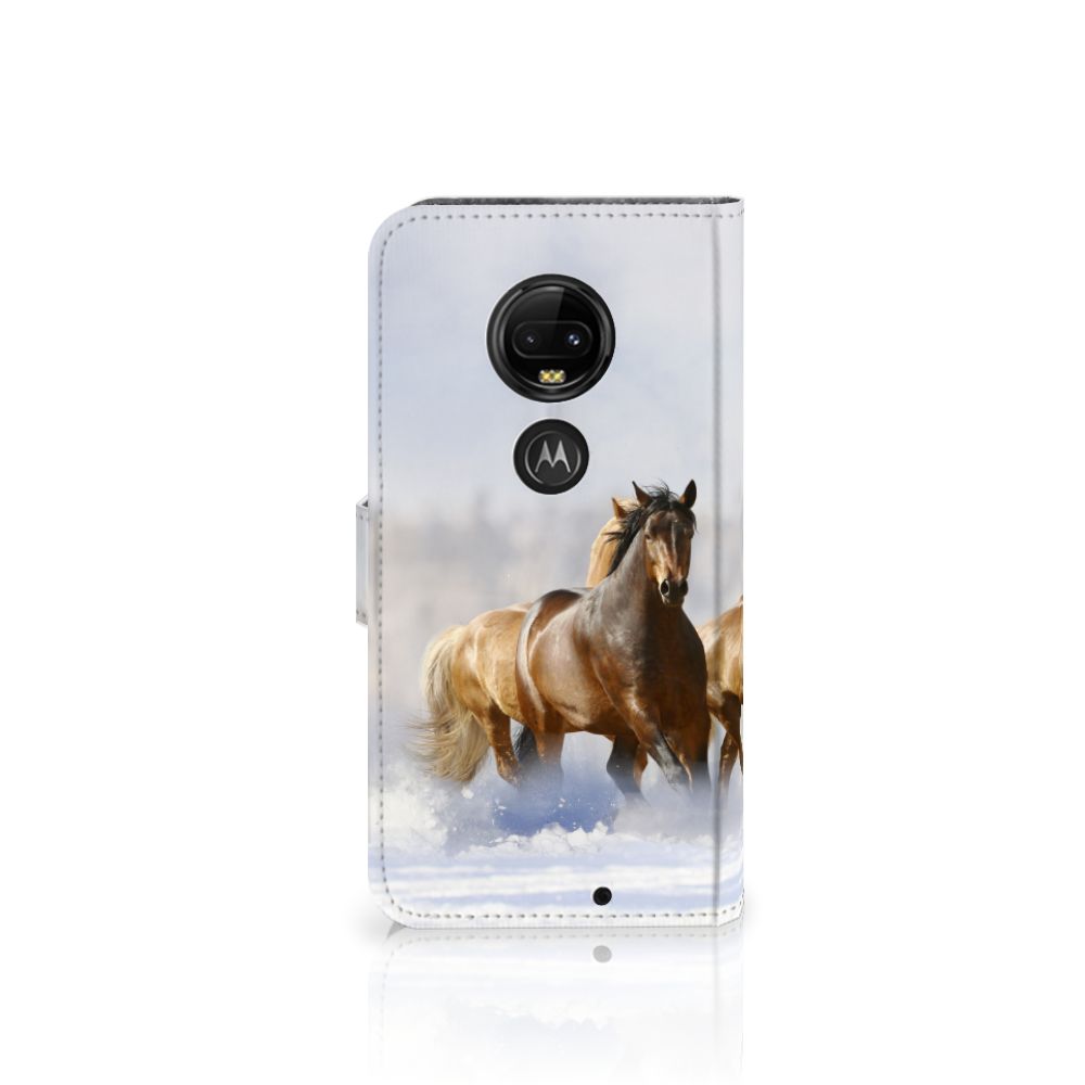 Motorola Moto G7 | G7 Plus Telefoonhoesje met Pasjes Paarden