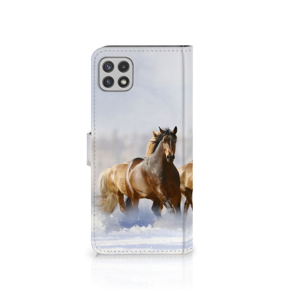 Samsung Galaxy A22 5G Telefoonhoesje met Pasjes Paarden