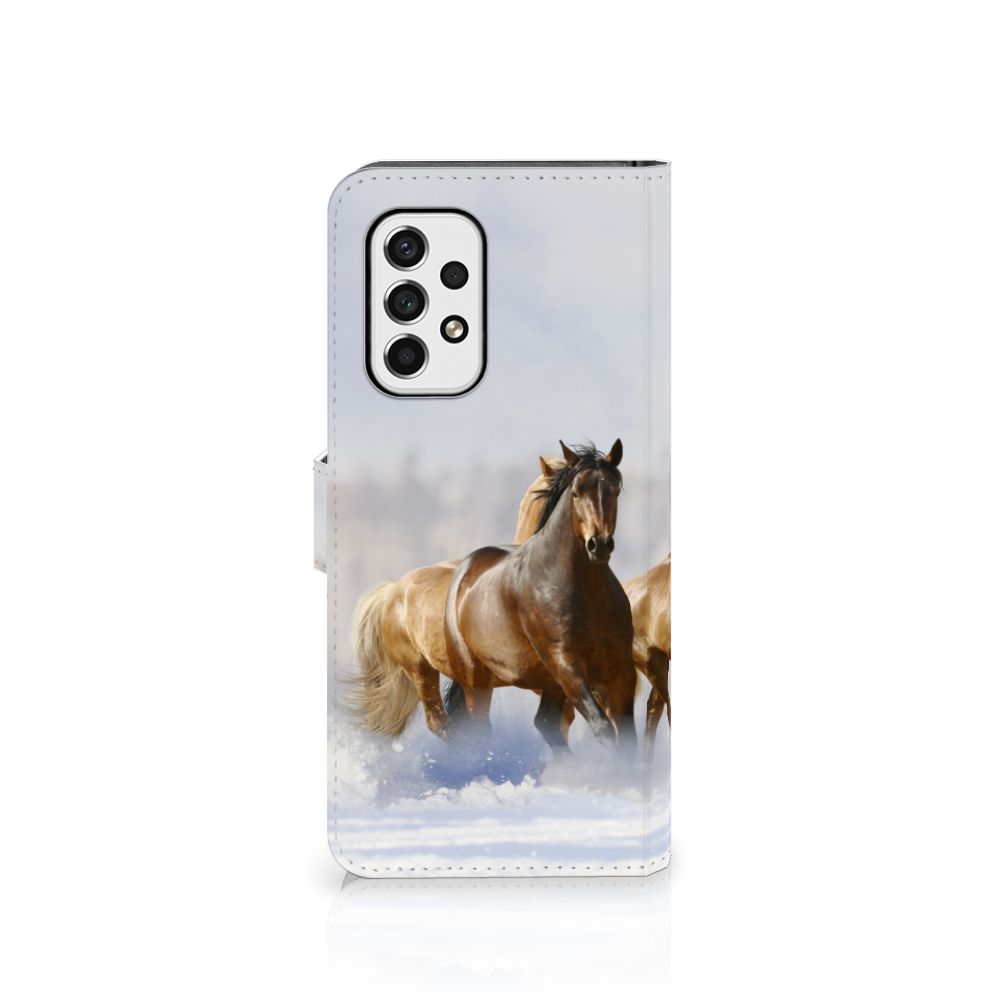 Samsung Galaxy A53 Telefoonhoesje met Pasjes Paarden