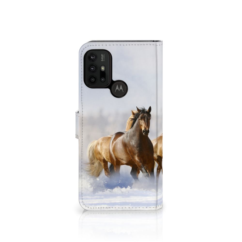 Motorola Moto G10 | G20 | G30 Telefoonhoesje met Pasjes Paarden