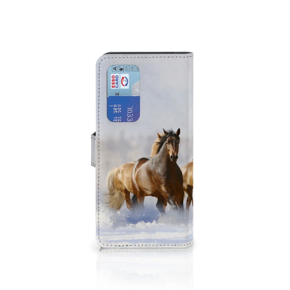 Huawei P40 Pro Telefoonhoesje met Pasjes Paarden