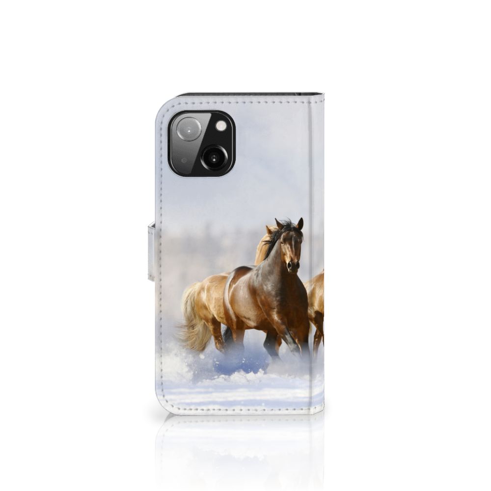 Apple iPhone 13 Telefoonhoesje met Pasjes Paarden