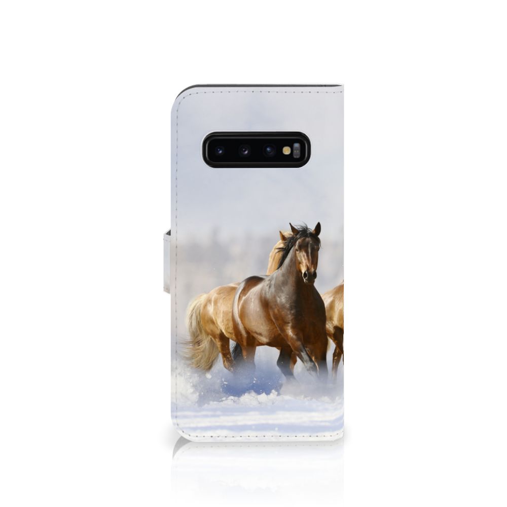 Samsung Galaxy S10 Plus Telefoonhoesje met Pasjes Paarden