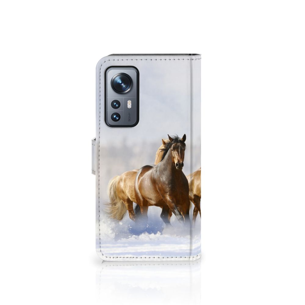 Xiaomi 12 | 12X Telefoonhoesje met Pasjes Paarden