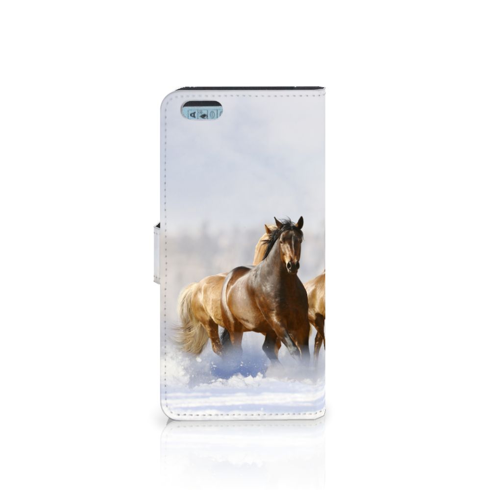Apple iPhone 6 Plus | 6s Plus Telefoonhoesje met Pasjes Paarden