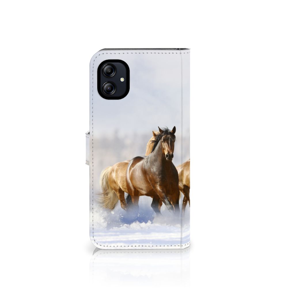 Samsung Galaxy A04e Telefoonhoesje met Pasjes Paarden