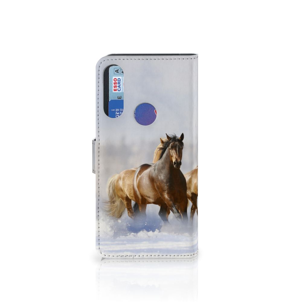 Alcatel 1S 2020 Telefoonhoesje met Pasjes Paarden