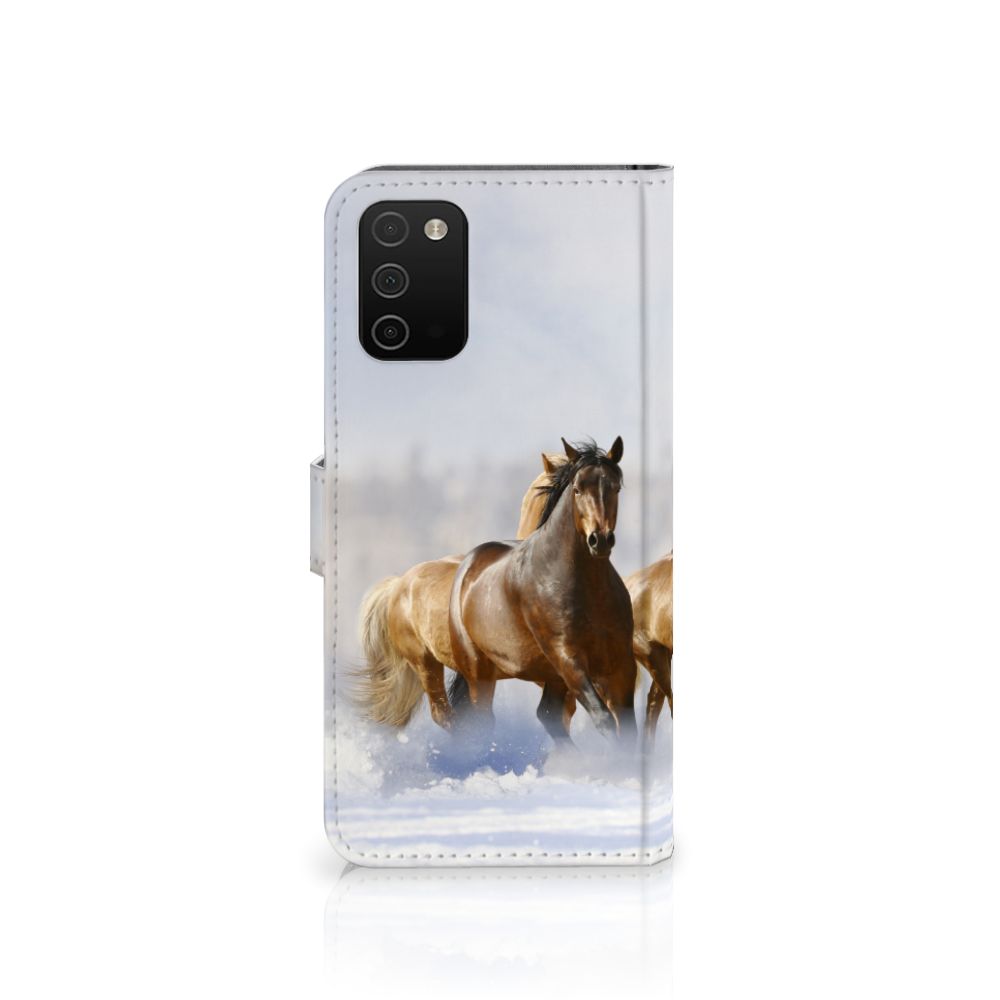 Samsung Galaxy A03s Telefoonhoesje met Pasjes Paarden