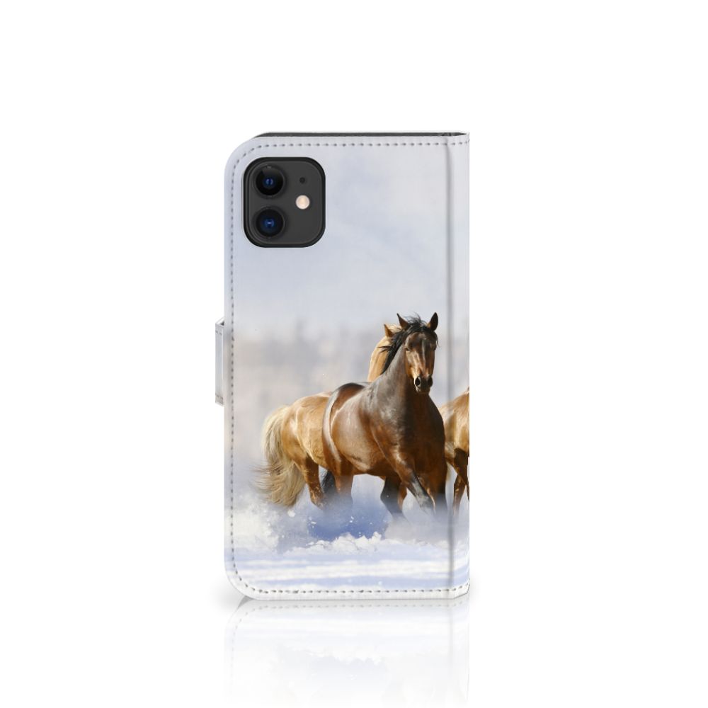 Apple iPhone 11 Telefoonhoesje met Pasjes Paarden