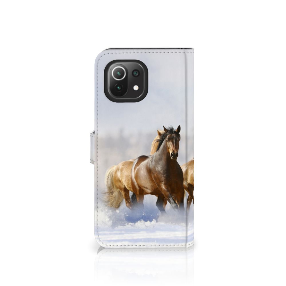 Xiaomi 11 Lite 5G NE | Mi 11 Lite Telefoonhoesje met Pasjes Paarden