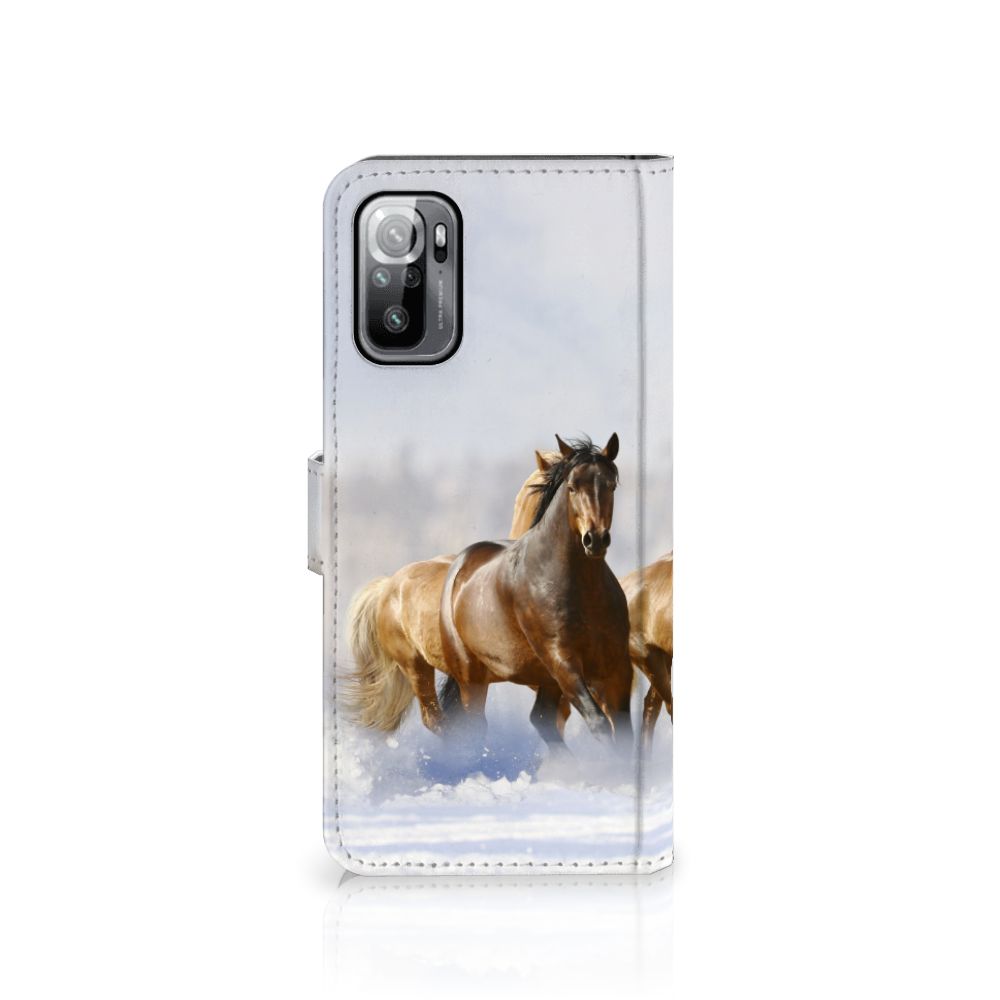 Xiaomi Redmi Note 10/10T 5G | Poco M3 Pro Telefoonhoesje met Pasjes Paarden