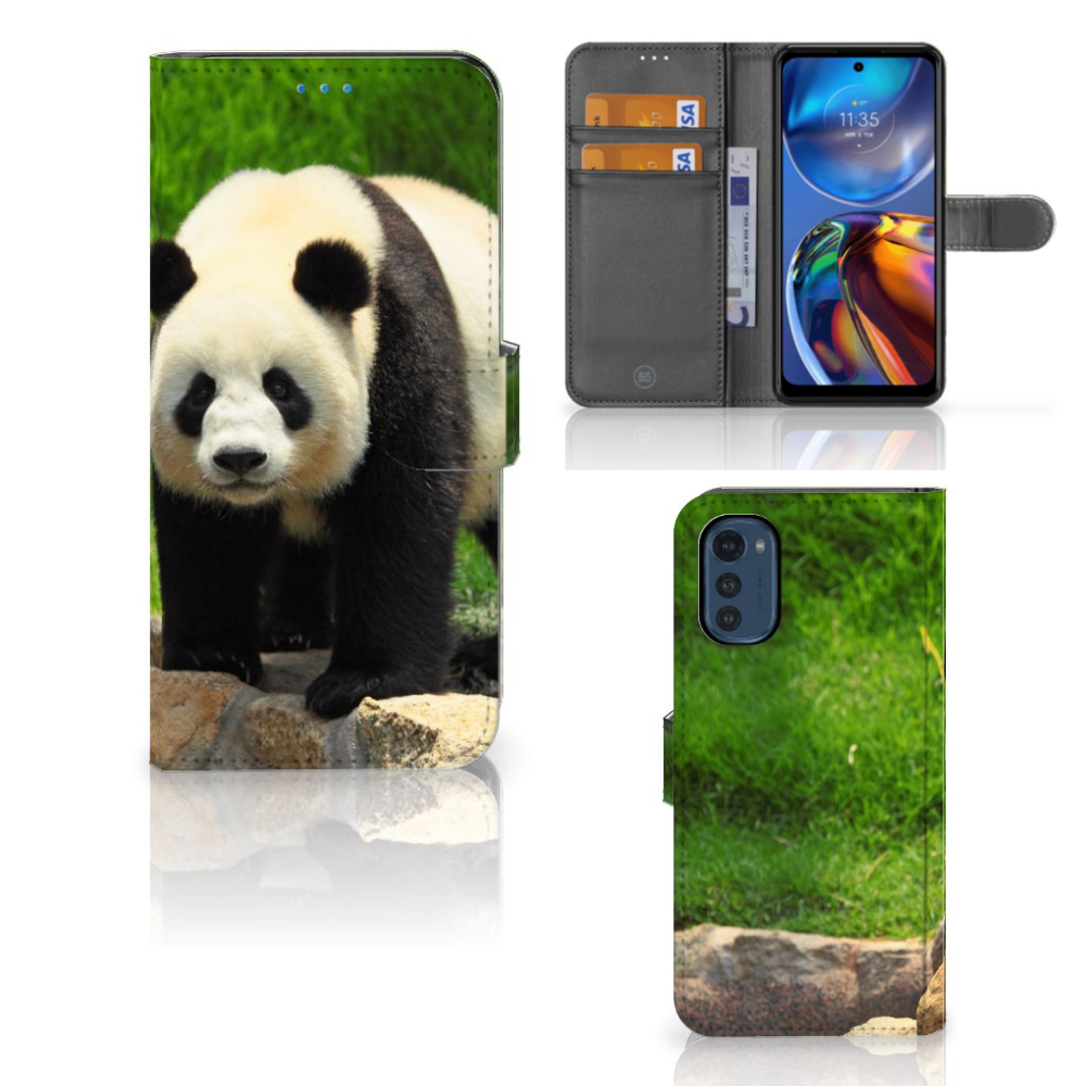 Motorola Moto E32 | Moto E32s Telefoonhoesje met Pasjes Panda
