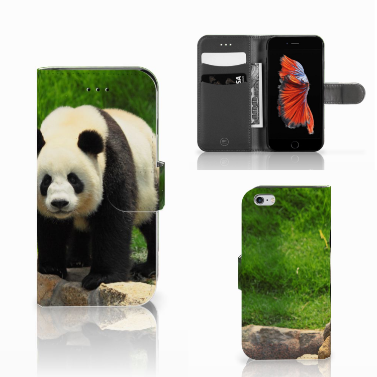 Apple iPhone 6 | 6s Telefoonhoesje met Pasjes Panda