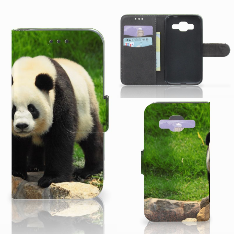 Samsung Galaxy Core Prime Telefoonhoesje met Pasjes Panda