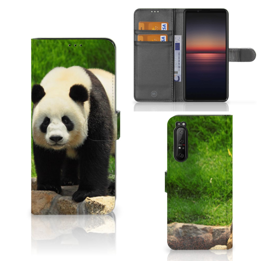 Sony Xperia 1 II Telefoonhoesje met Pasjes Panda