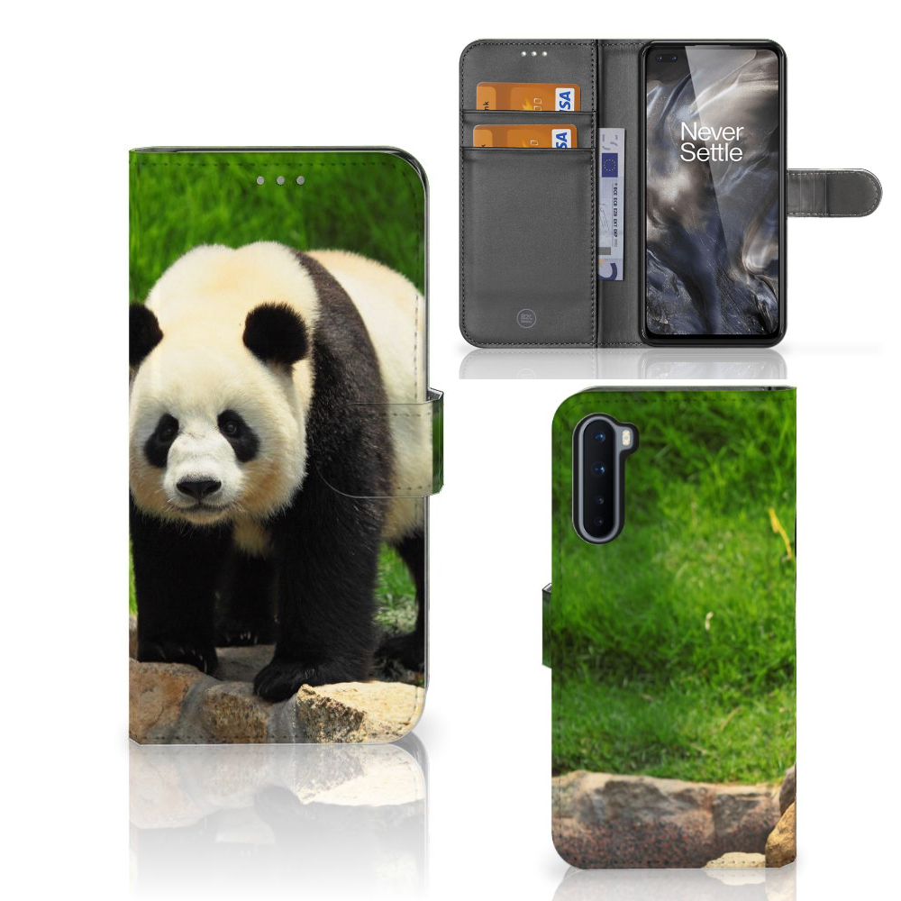 OnePlus Nord Telefoonhoesje met Pasjes Panda