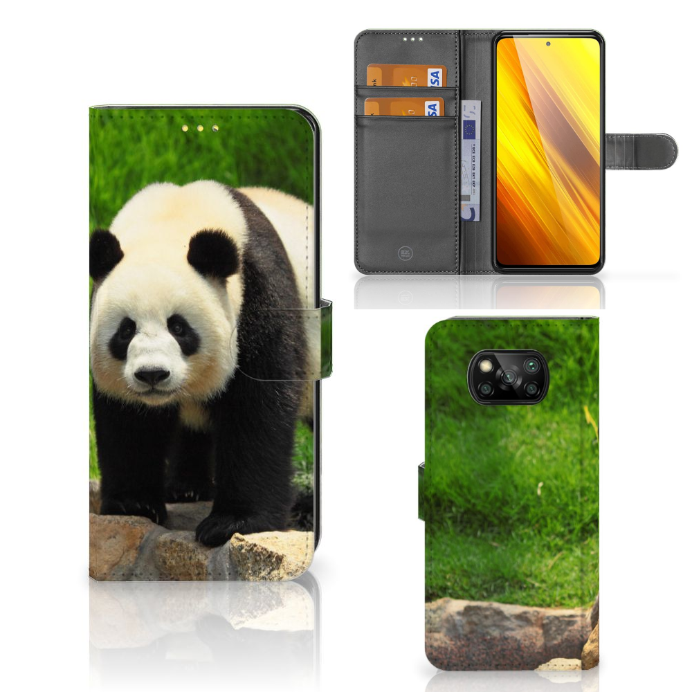 Xiaomi Poco X3 | Poco X3 Pro Telefoonhoesje met Pasjes Panda