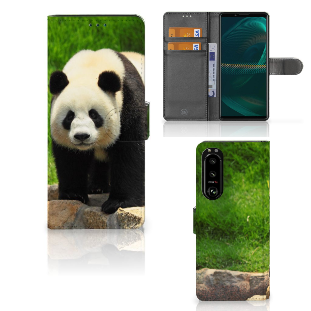 Sony Xperia 5III Telefoonhoesje met Pasjes Panda
