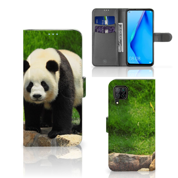 Huawei P40 Lite Telefoonhoesje met Pasjes Panda