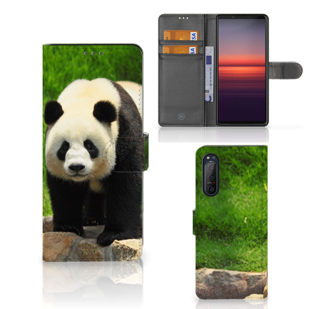 Sony Xperia 5II Telefoonhoesje met Pasjes Panda