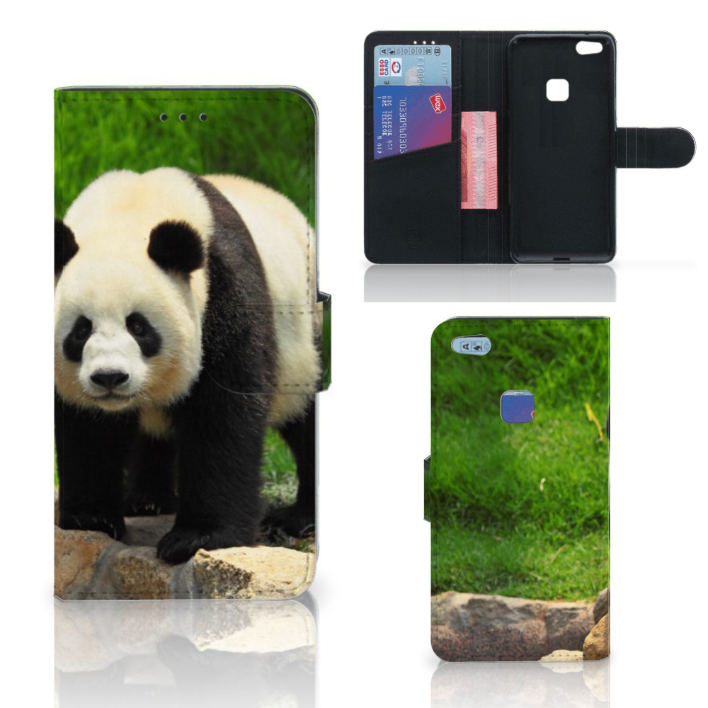 Huawei P10 Lite Telefoonhoesje met Pasjes Panda