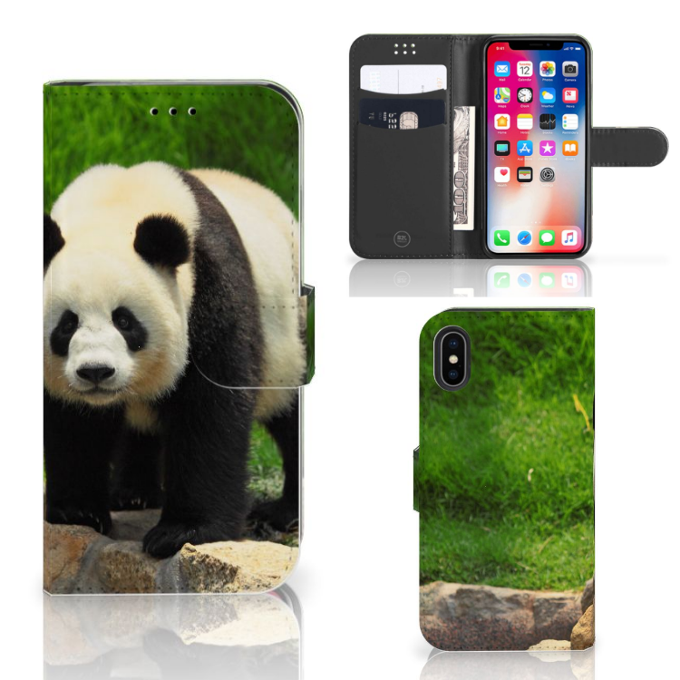 Apple iPhone X | Xs Telefoonhoesje met Pasjes Panda