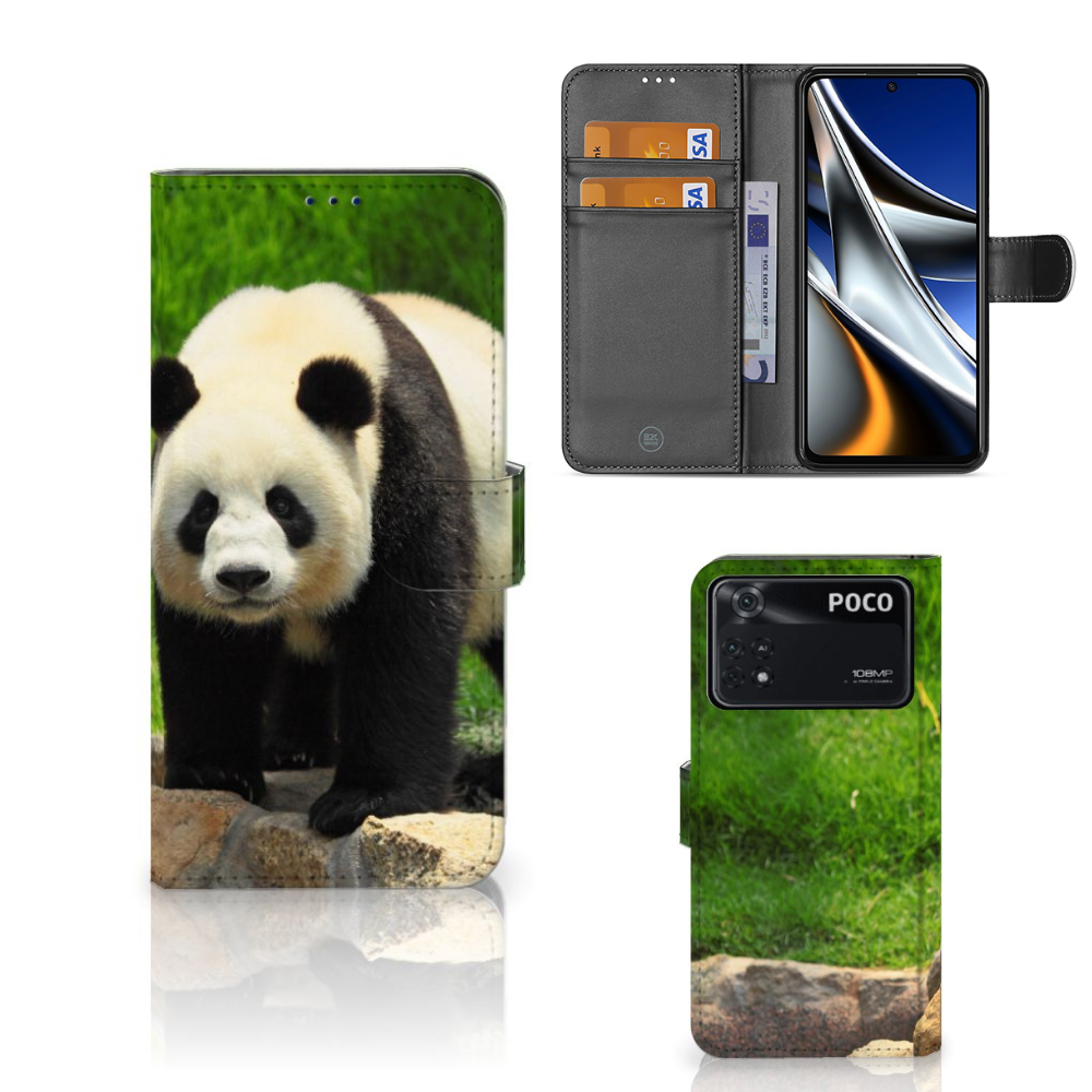 Xiaomi Poco X4 Pro 5G Telefoonhoesje met Pasjes Panda