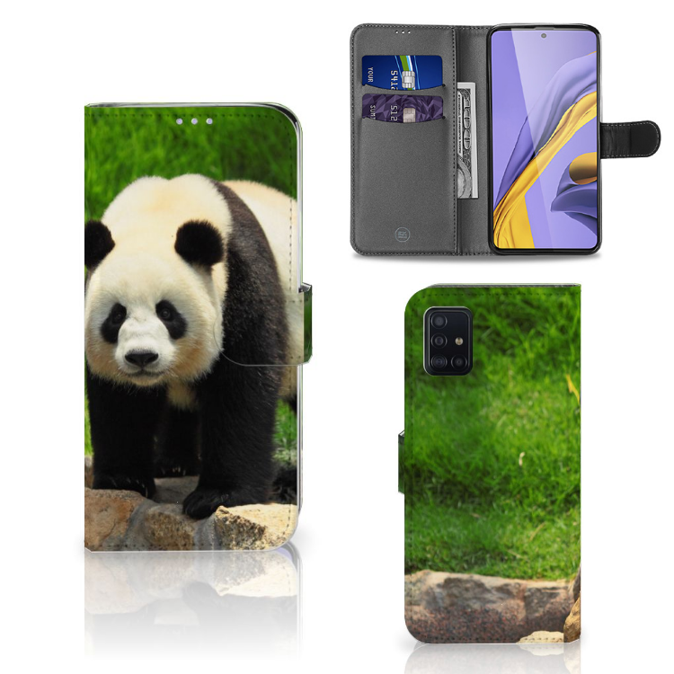 Samsung A51 Telefoon hoesje met Pasjes Panda