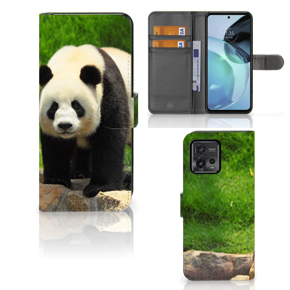 Motorola Moto G72 Telefoonhoesje met Pasjes Panda