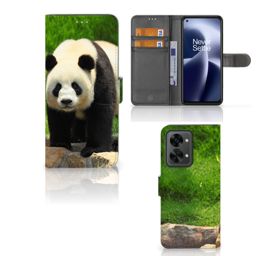 OnePlus Nord 2T Telefoonhoesje met Pasjes Panda