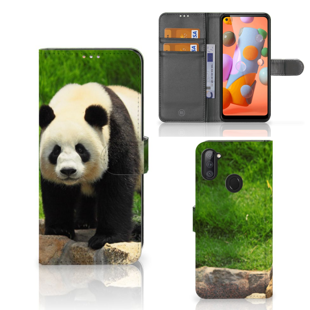 Samsung Galaxy M11 | A11 Telefoonhoesje met Pasjes Panda