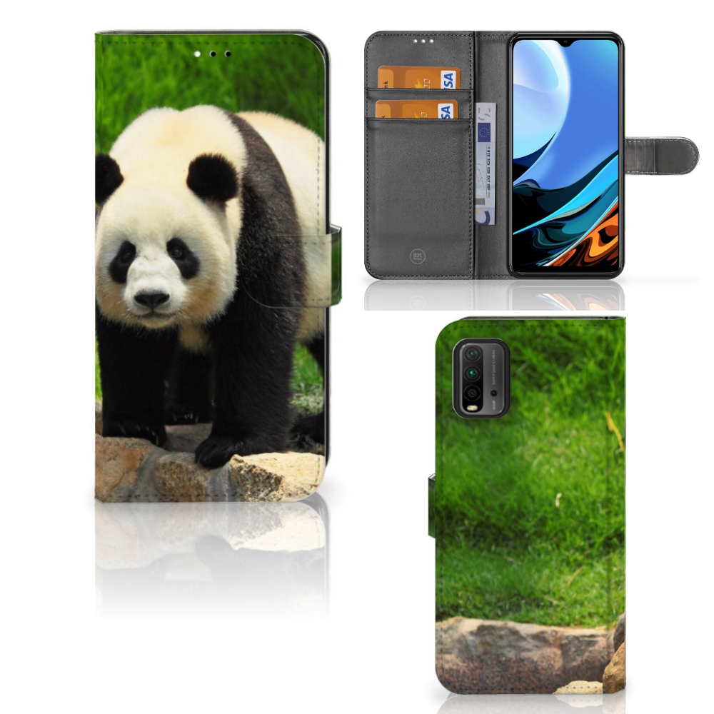 Xiaomi Redmi 9T | Poco M3 Telefoonhoesje met Pasjes Panda