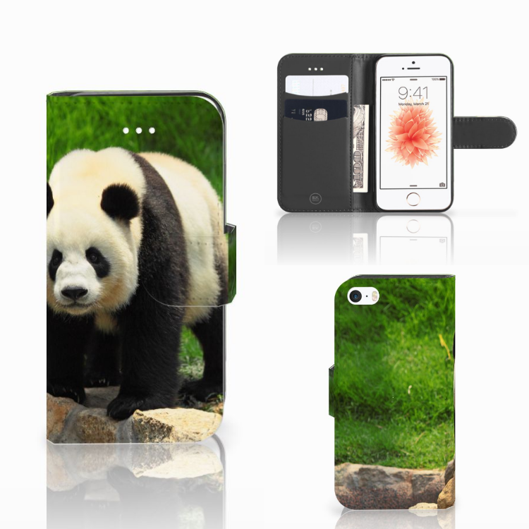 Apple iPhone 5 | 5s | SE Telefoonhoesje met Pasjes Panda