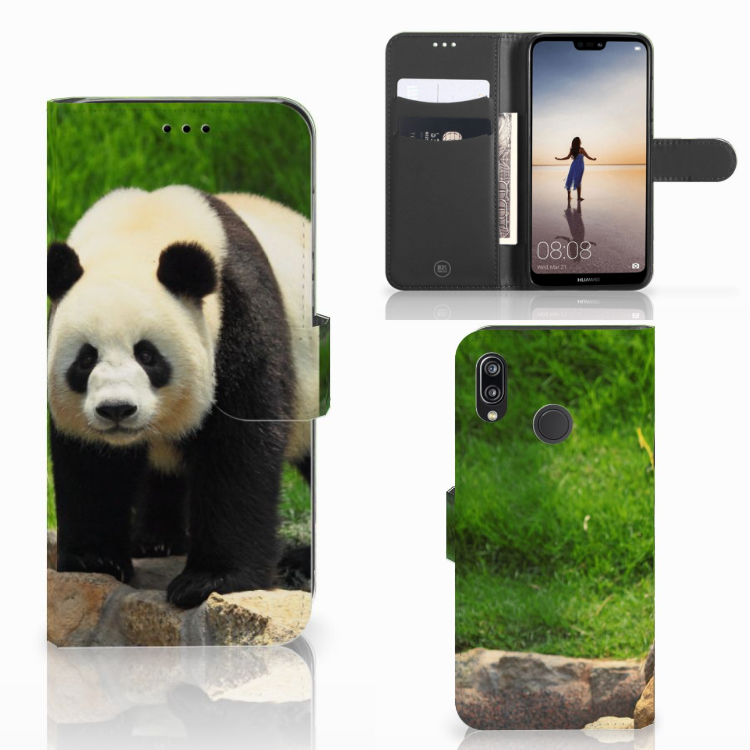 Huawei P20 Lite Telefoonhoesje met Pasjes Panda